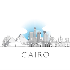 El Cairo, Egipto, archivo digital de ilustración de paisaje urbano
