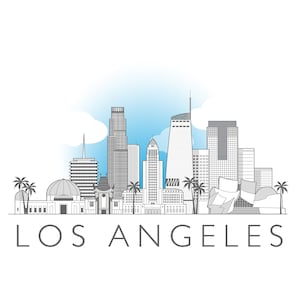 Los Angeles, California, cityscape illustration digital file