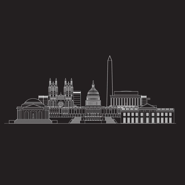 Washington DC city cityscape illustration digital file