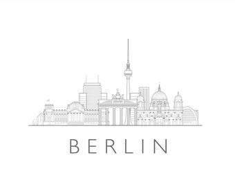 Berlin, Germany, cityscape illustration digital file
