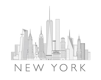 New York City City Cityscape illustratie aangepast digitaal bestand
