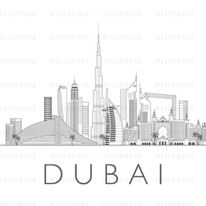 Dubai, United Arab Emirates, cityscape illustration digital file