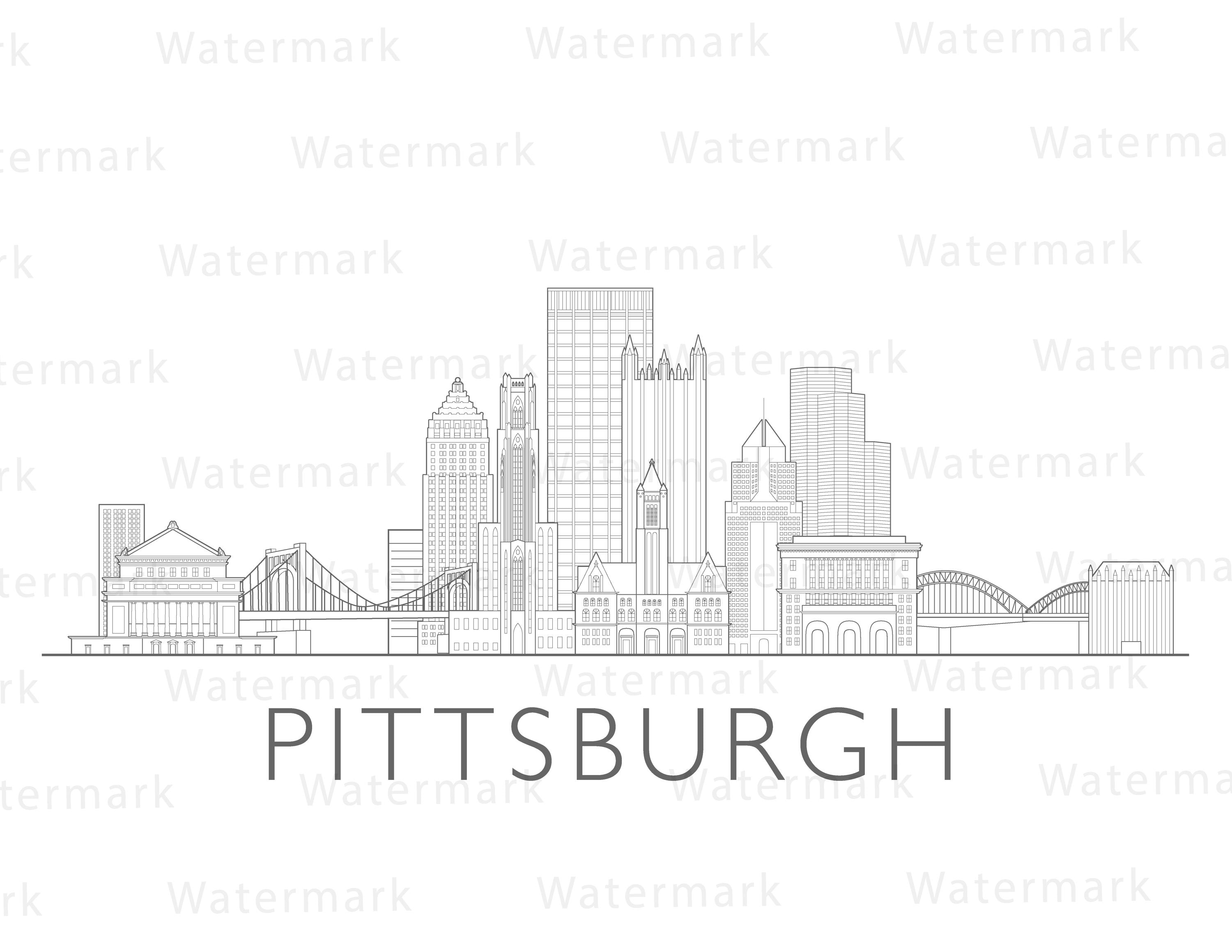 Pittsburgh Skyline Sketch