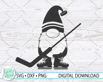 Goalie SVG, Goalie Gnome SVG, Hockey SVG, Hockey Gnome Sign, Hockey Gnome Decor, Instant Download, Svg, Png, Dxf, Cricut/Silhouette Cut File