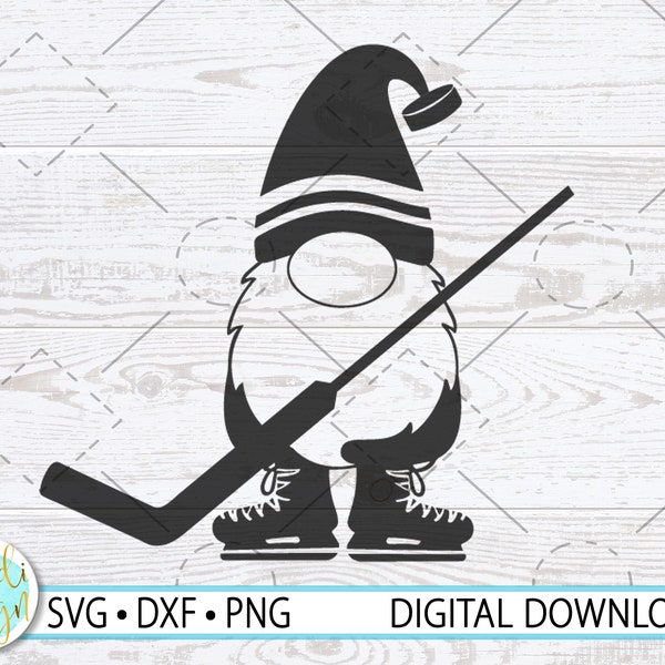Goalie Gnome SVG, Goalie SVG, Hockey SVG, Hockey Gnome Sign, Hockey Gnome Decor, Instant Download, Svg, Png, Dxf, Cricut/Silhouette Cut File