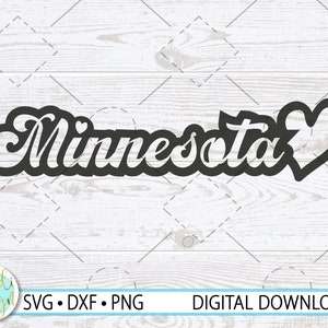 Minnesota SVG for Cricut, Retro Font, Minnesota SVG, Minnesota T-Shirt Png, Svg, Dxf, Instant Download for Cricut and Silhouette