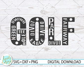 Golf Words SVG, Golf SVG for Cricut, Golf Font, Golf Mom SVG, Golfing Gift, Golf Png, Instant Download, Png, Dxf, Cut File