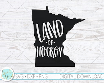 Minnesota Hockey SVG, Land of Hockey Design (Digital File)