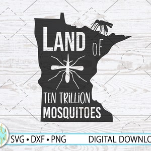 Minnesota SVG pour Cricut, moustique drôle PNG, décoration de camping Minnesota, conception de T-shirt Minnesota, téléchargement immédiat, Svg, Dxf, Png