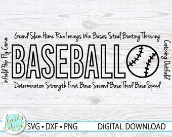 Baseball T-Shirt SVG, Modern Baseball SVG, Baseball Team Shirt, Baseball Svg for Shirt, Baseball Cut File, Svg, Png, Dxf, Digital Download