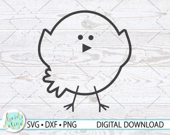 Modern Easter Chick SVG, Baby Chick SVG, Instant Download, SVG, Dxf, Png, Simple Chicken Png, Dxf, Png, Baby Chick Cut File