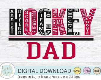 Hockey Dad SVG File, Instant Download, Hockey Dad SVG for Cricut, Hockey Dad PNG, Hockey Dad Shirt, Men's Hockey T-Shirt, Svg, Dxf, Png