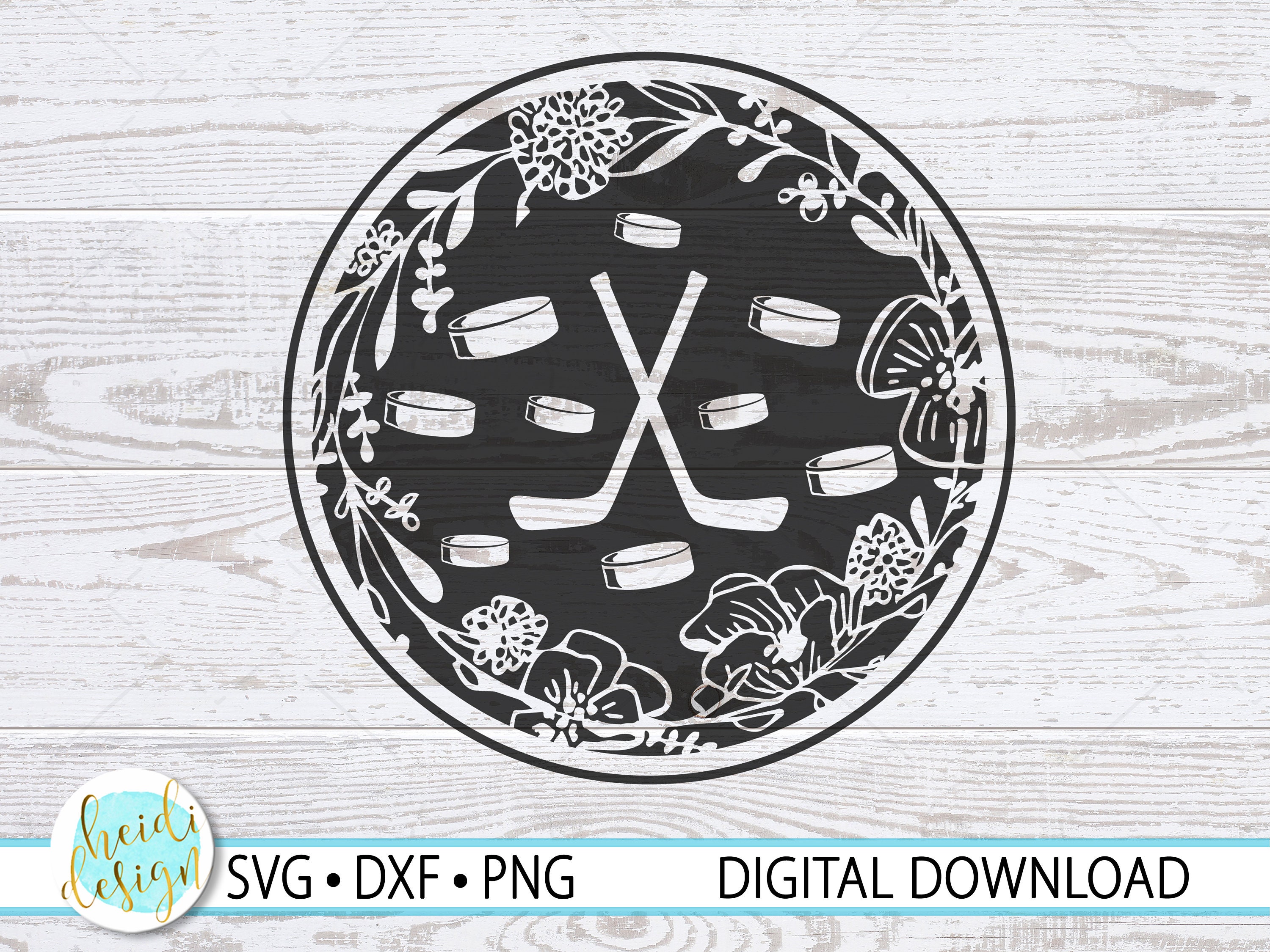 Hockey Floral SVG, Hockey Mom Design, SVG, DXF, Png,Hockey Mom Shirt, Floral Hockey Design, Instant Download, Hockey Mom Cricut