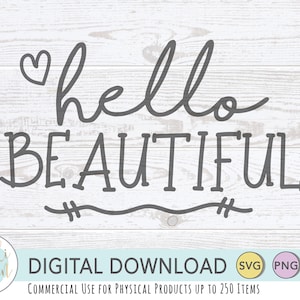 Hello Beautiful SVG, Hello Beautiful-bord, Instant Download, Svg, Dxf, Png, Hello Beautiful Cricut-bestand, Hello Beautiful Cut-bestand