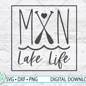 Minnesota Lake SVG, Minnesota SVG, Lake Life SVG, Png, Dxf, Cricut Cut File, Minnesota T-Shirt Design, Instant Download