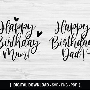 Alles Gute zum Geburtstag Mama, alles Gute zum Geburtstag Papa SVG, digitaler Download