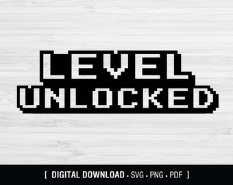 Nivel desbloqueado svg, nivel de juego desbloqueado, juegos de cumpleañero, descarga digital