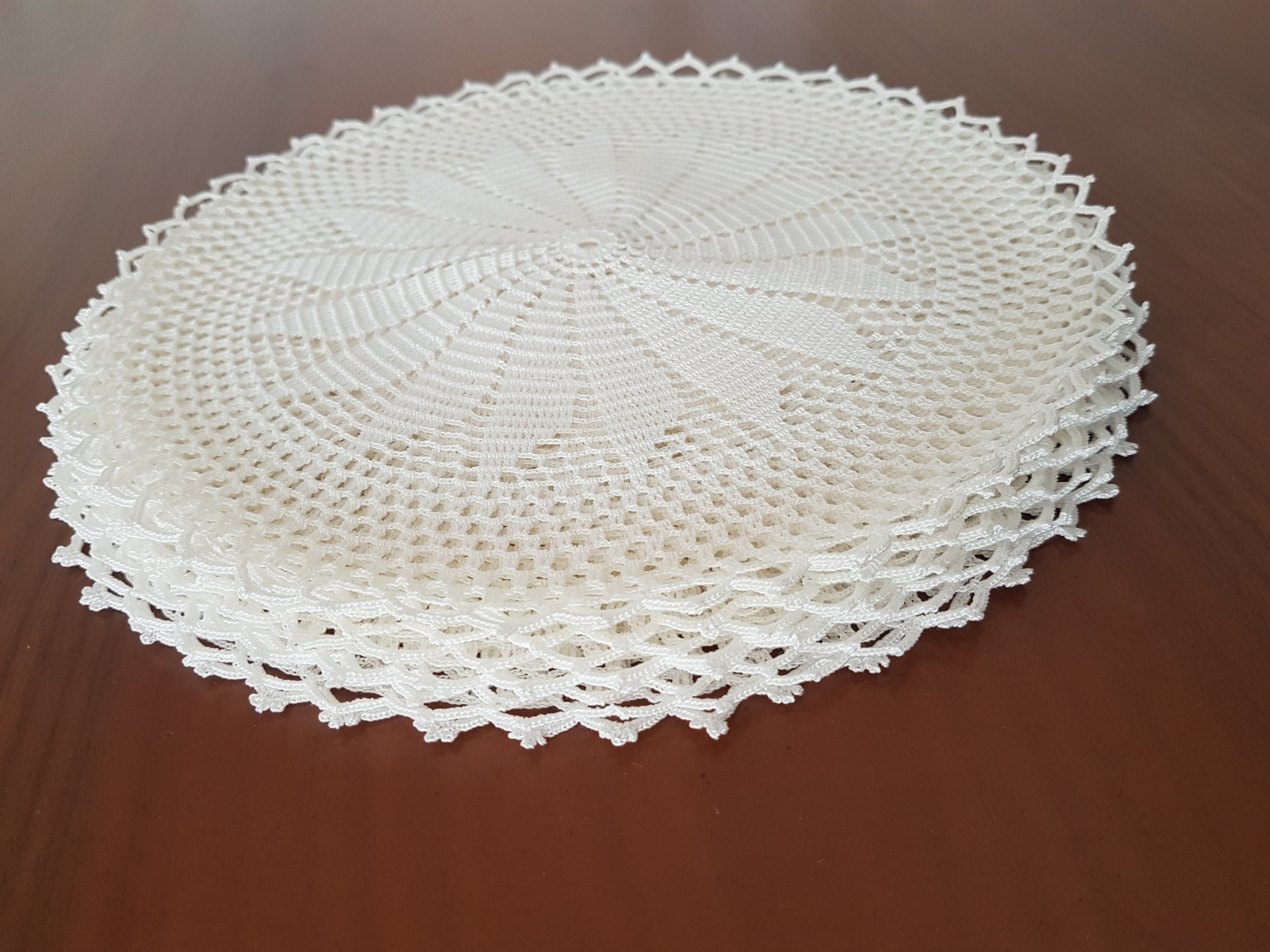 Lace Doily Round Coffee Table Cloth Handmade Crochet Doily Etsy