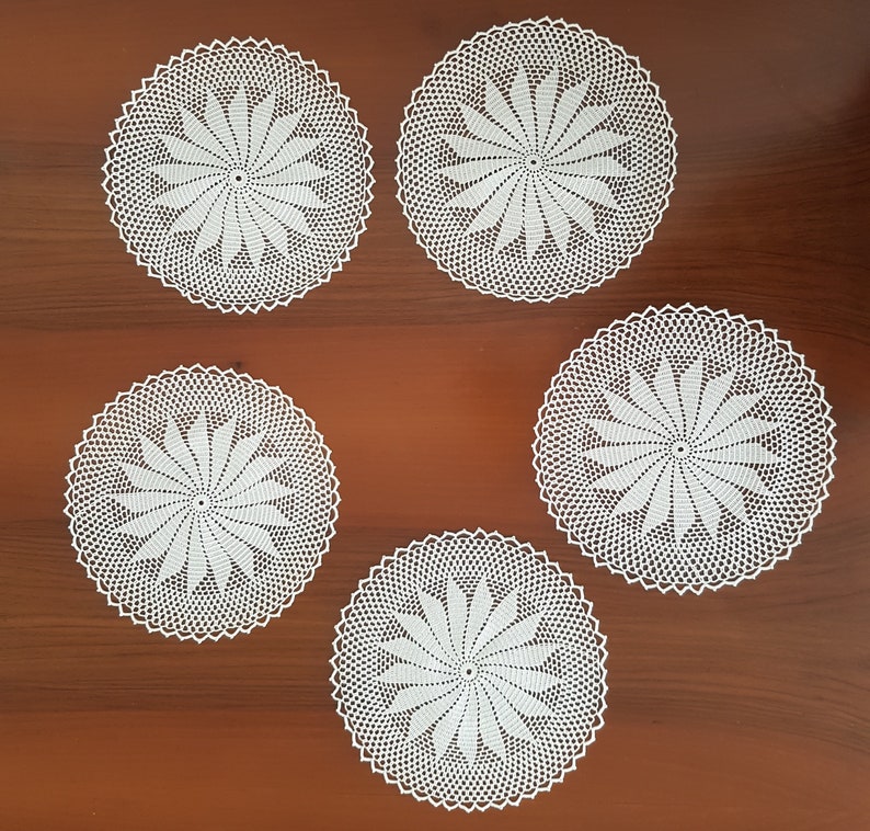 Lace Doily Round Coffee Table Cloth Handmade Crochet Doily Etsy