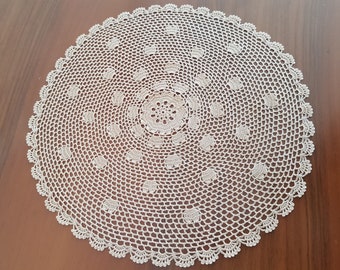 Lace Doily, Round Coffee Table Cloth, Handmade Crochet Doily, Vintage Style Crochet Doily, Crochet Tablecloth, Gift for Home