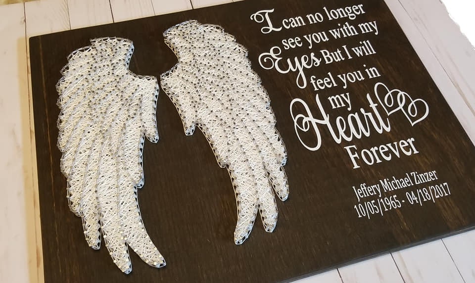 Angel Wings String Art Memorial String Art Customizable Etsy