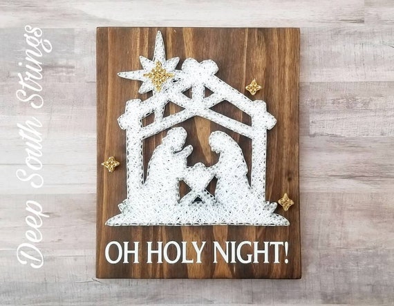Nativity Scene String Art o Holy Night Religious | Etsy