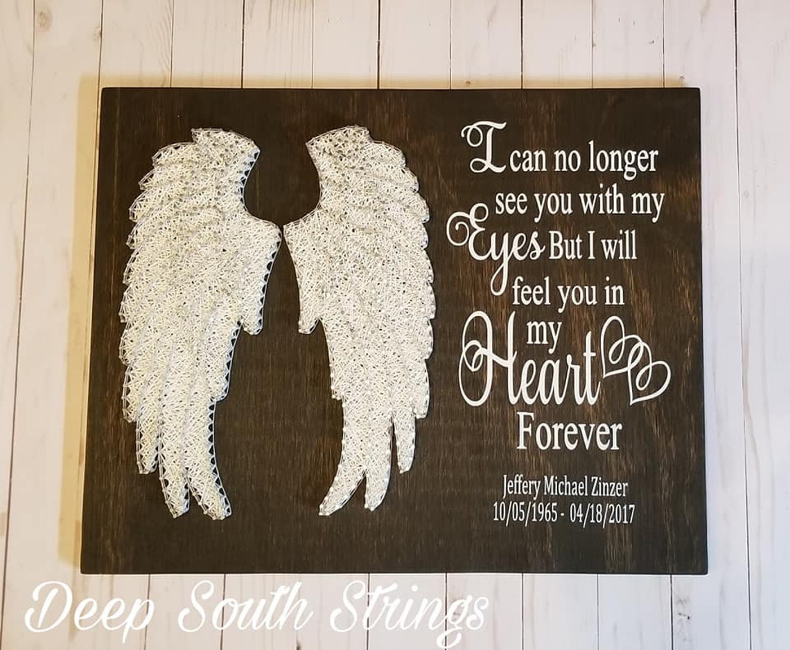 Angel Wings String Art Memorial String Art Customizable Etsy