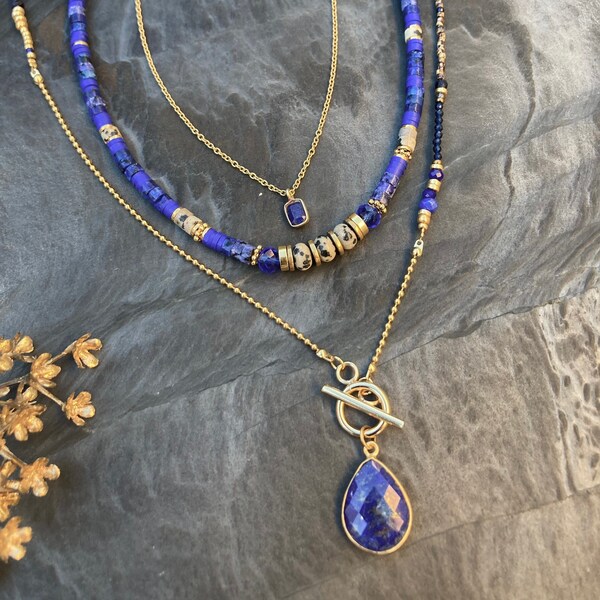 Natural stone necklaces/Fine stone necklaces/Lapis lazuli necklace