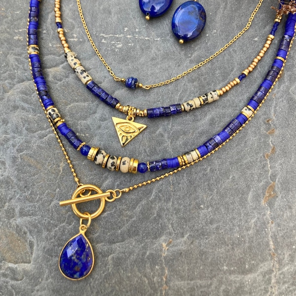 Colliers lapis-lazuli/ Colliers bleu/ Colliers pierres naturelles
