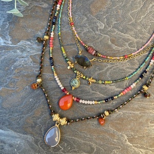 Natural stone necklaces/ Stackable necklaces