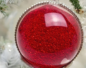 Boule de Noël pour décoration de table en hiver, décoration d'arbre de Noël pour une nouvelle maison en cadeau, cadeau de pendaison de crémaillère de décembre rustique pour couple.