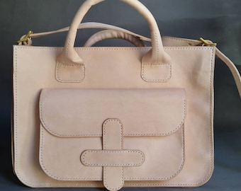 Hand stitched high quality vegetable tanned leather bag briefcase shoulder bag men bag women bag