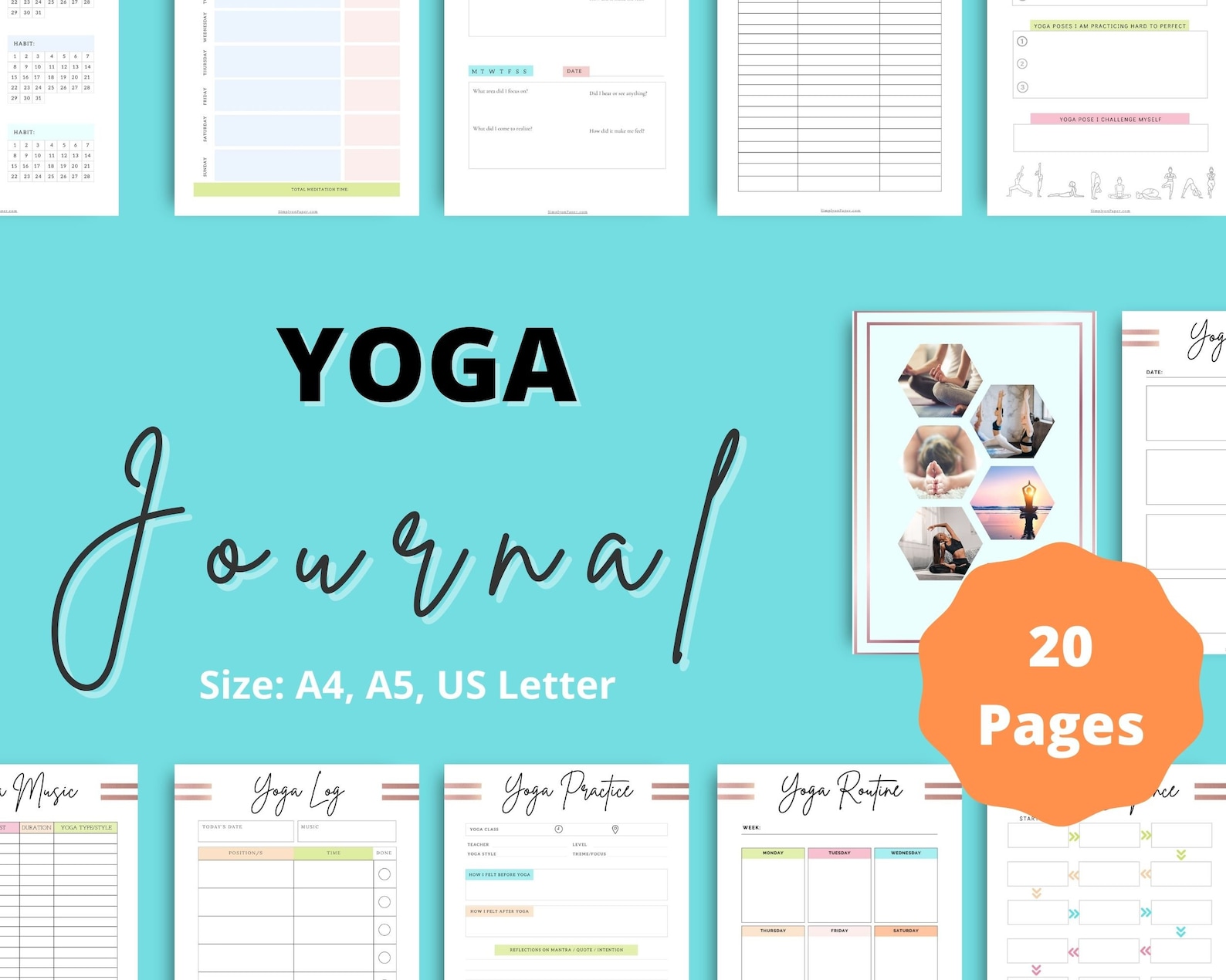 Yoga Journal Yoga Planner Meditation Diary Mindfulness Etsy