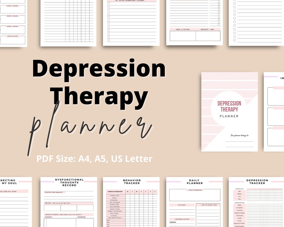 Printable Depression Therapy Journal Depression Therapy - Etsy