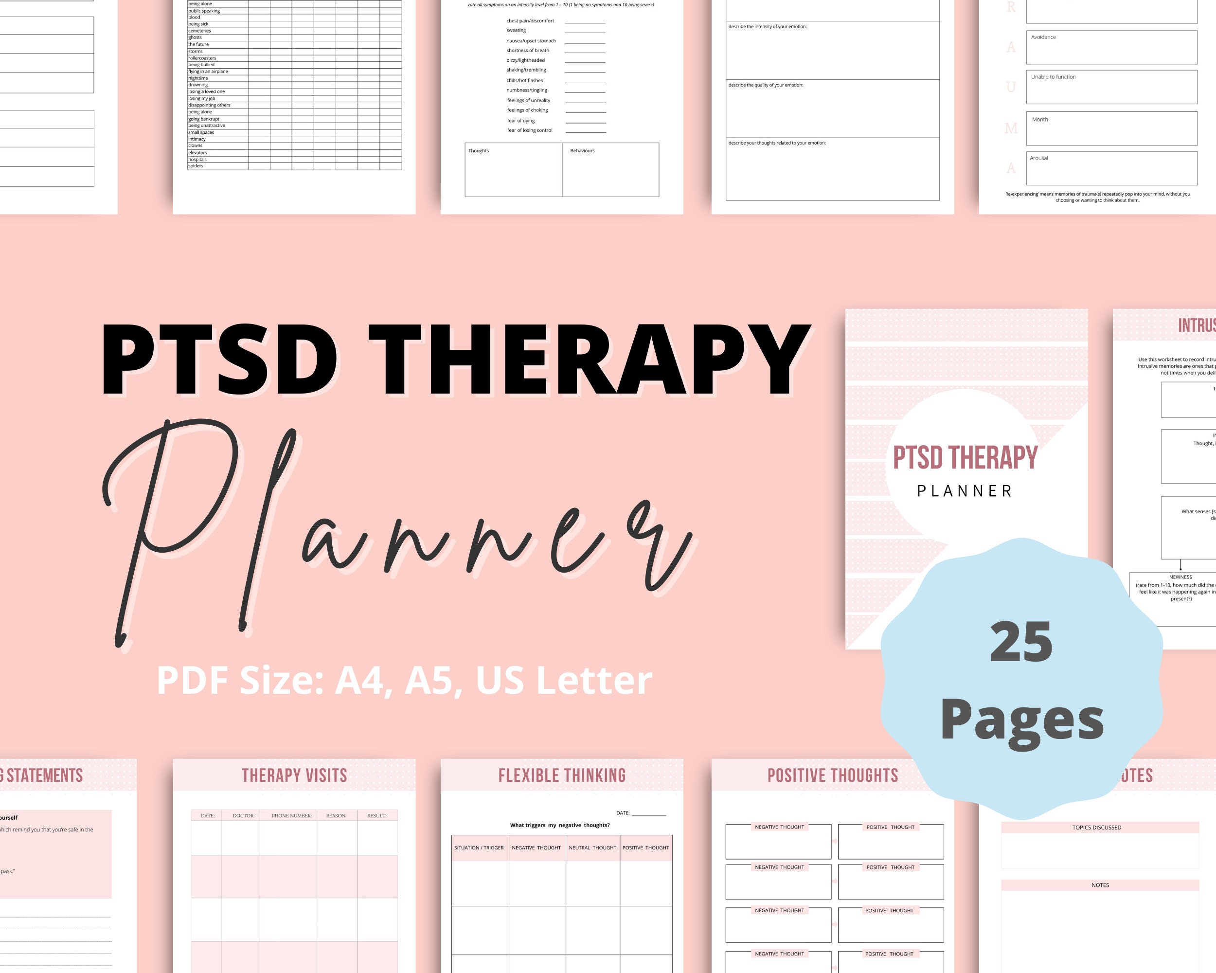 Paper Printable OCD Journal A5 OCD Planner US Letter Pdf Size A4 ...