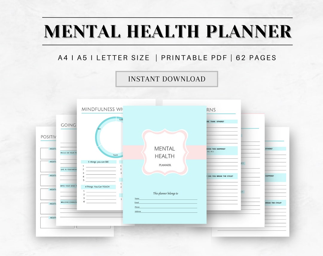Printable Mental Health Planner Printable PDF Therapy - Etsy