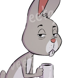 FUNNY EASTER BUNNY - Cartoon Bunny .png - Téléchargement instantané - Clip Art - Utilisation illimitée - Utilisation commerciale