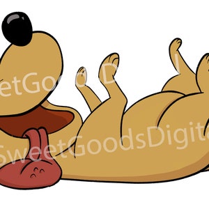 Dog Clip Art - Cartoon Silly Dog PNG - Drôle de chien pour l’art imprimable - 450DPI - Téléchargement instantané!