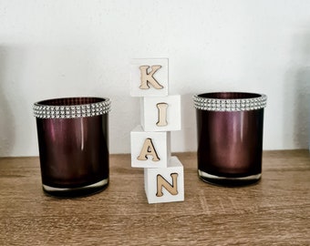 Personalized building blocks / wooden cubes, name cubes