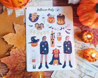 Halloween Party Aufkleber, Herbst Sticker, mattes Vinyl Sticker für Planer/ Planer Sticker
