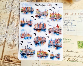 Amsterdam Stickers: Travel Journal stickers
