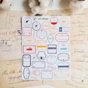 Visa stamps stickers/ travel stickers/ transparent sticker sheet