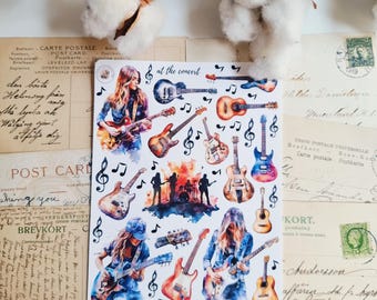 Autocollants pour le concert/autocollants mélomane/feuille d'autocollants en vinyle mat
