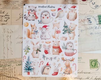 Adesivos de Natal na Floresta: Adesivos para Planejador de Inverno