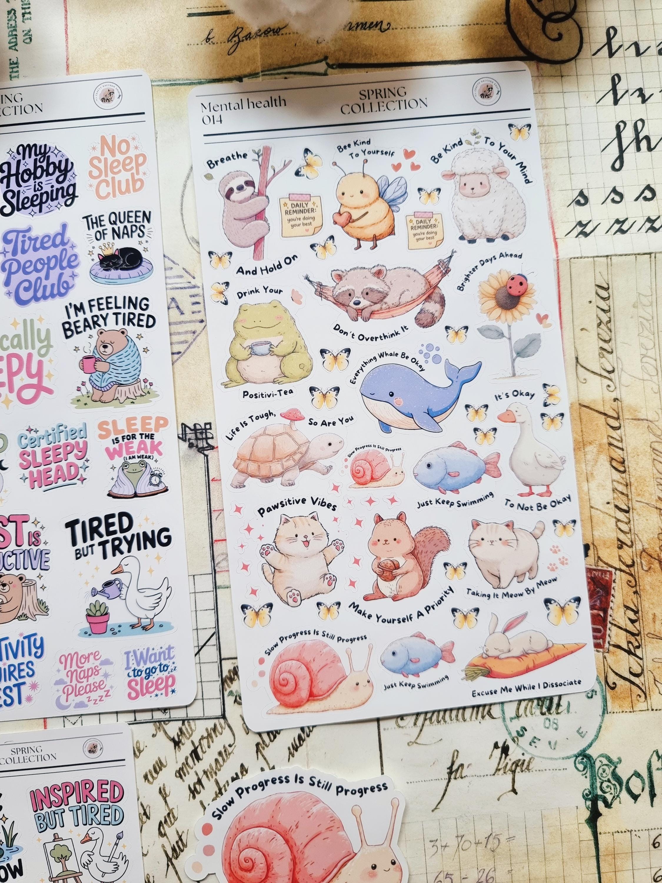 Mental Health and Sleep Sticker Set /planner Stickers/ Matt Vinyl ...