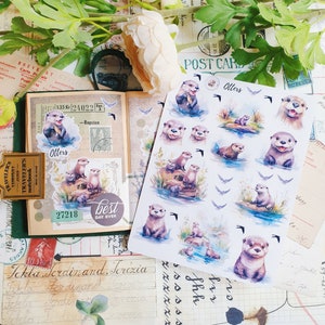 Otter Aufkleber / mattes Vinyl Natur Sticker Blatt