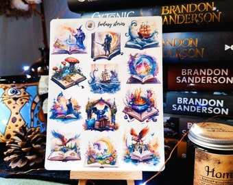 Fantasy Stories Stickers: Matte Vinyl Buch Journal Sticker