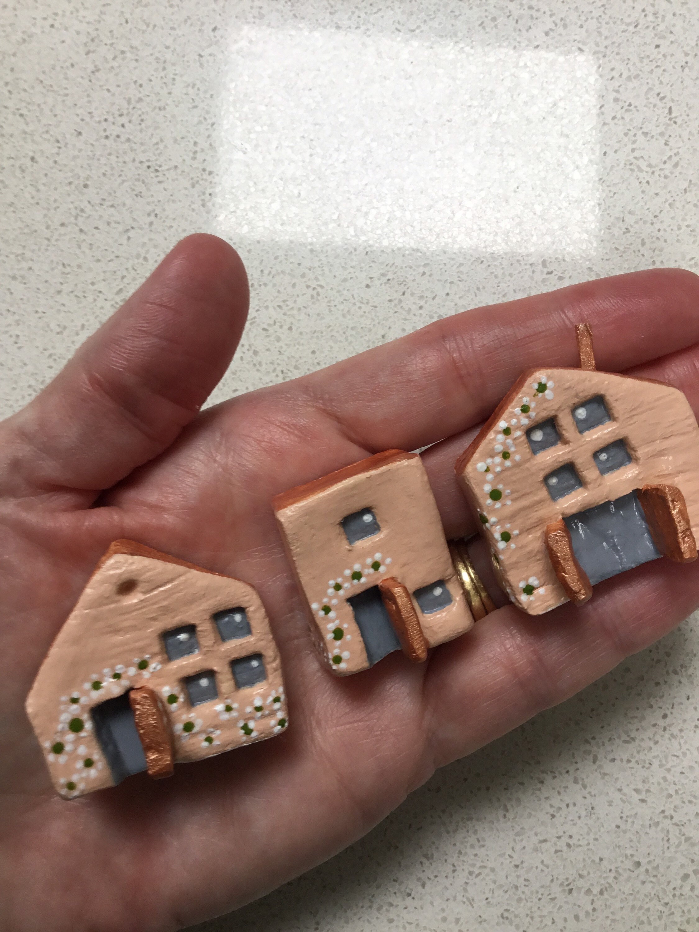 Miniature clay houses handmade and hand painted Etsy