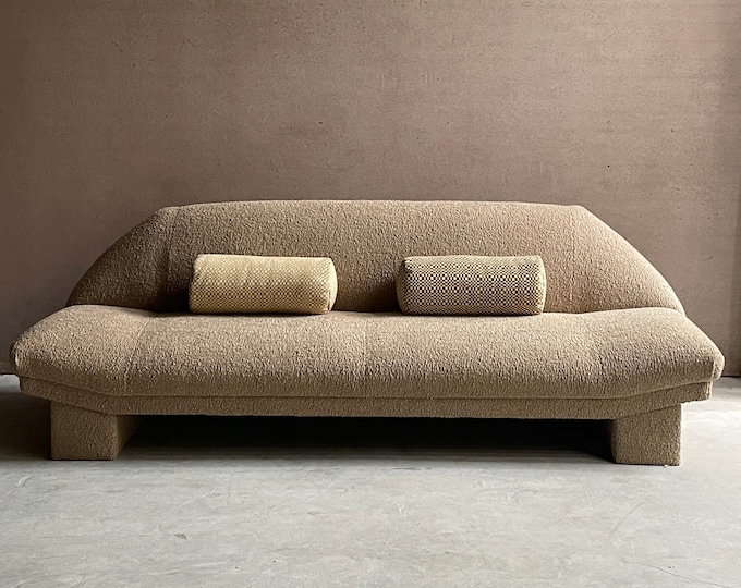 Vintage Postmodern Sofa Newly Upholstered in Mushroom Boucle - Etsy