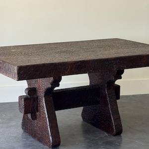 1970s Hand Carved Solid Wood Wege Joint Dining Table